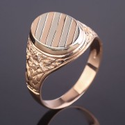 Herrenring aus Rot/Weissgold 