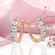 Goldohrringe mit Diamanten Russisches Gold 585