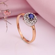 Ring aus Rotgold und Weissgold mit Diamanten