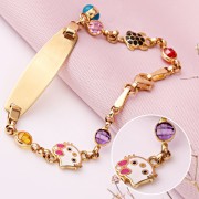 Kinderarmband mit Gravurplatte Gelbgold 585