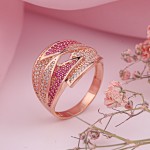 Русское золото 585 Красное золото кольцо фианит