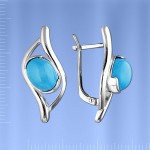 Russisches Silber Ohrringe mit Tuerkis