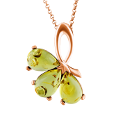 Vergoldeter Silberanhänger "Honigsüße". Bernstein