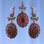 Гарнитур серебряный. Гранат & Рубины