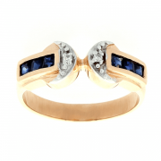 Goldener Ring mit Saphiren und Brillanten