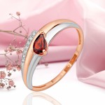 Золотое кольцо 585 Гранат