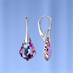 Серебряные серьги с кристаллами Swarovski®