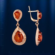 Ohrhaenger mit Bernstein russisches Gold