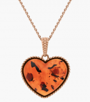 Vergoldeter Silberring mit Bernsteinherz