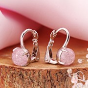 Cерьги из серебра 925º в Германии Розовый кварц