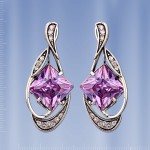 Ohrhaenger mit Amethyst. Silber 925°