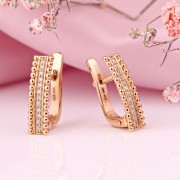 Goldohrringe aus Rotgold 585 mit Diamanten