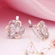 Silberohrringe 925º mit Gold in Deutschland kaufen Zirkonia