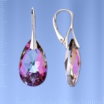 Ohrhaenger mit Swarovski® Kristallen. Silber