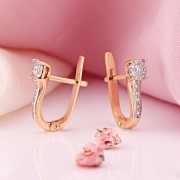 Goldohrringe mit Diamanten Russisches Gold 585 in Deutschland