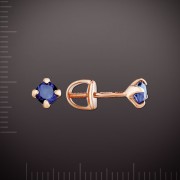 Ohrstecker mit Allanit. Rotgold