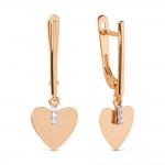 Серьги золотые с фианитами