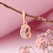 Русское золото 585 Подвеска с бриллиантами