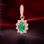 Anhaenger mit Fianiten. Rotgold