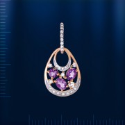  Russisches Goldschmuck mit Amethyst 