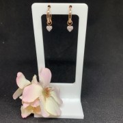 Goldohrringe-Transformer "Herzchen". Zirkonia