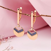 Серьги золотые 585 с фианитами