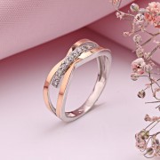 Silberring mit Gold und Zirkonia kaufen