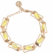 Vergoldeter Silberarmband mit Honigbernstein