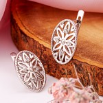 Серьги из серебра 925 пробы Фианиты