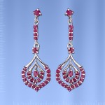 Ohrhaenger mit Rubinen. Silber 