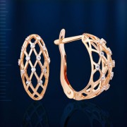 Золотые серьги с фианитами