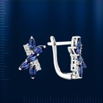 Ohrringe mit Brillanten & Saphire. Weissgold
