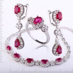 Браслет серьги и кольцо. Серебро & Рубины