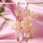 Ohrhaenger mit Chrysolith, Topas. Rotgold