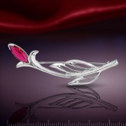 Brosche Silber Korund
