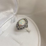 Silberring "Ode". Opal & Markasit