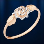 Золотое кольцо Розочка. Русское золото