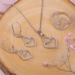 Silberset "Zwei Herzen". Zirkonia