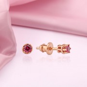 Золотые серьги гвоздики Корунд 