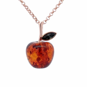 Vergoldeter Silberanhänger mit Bernstein