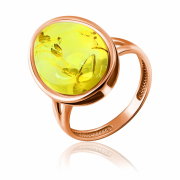 Vergoldeter Silberring mit Bernstein