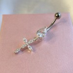 Bauchnabelpiercing "Kreuz". Zirkonia