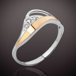  Ring mit Fianiten. Silber & Gold