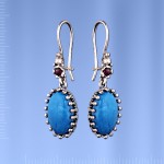 Russisches Silber Ohrringe mit Tuerkis