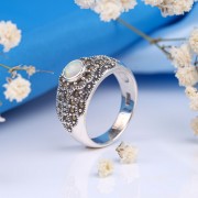 Silberring mit Opal & Markasit