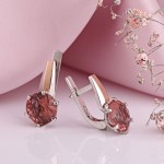 Серебряные серьги с золотом и султанитом