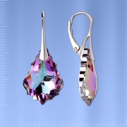 Ohrhaenger mit Swarovski®  Kristallen. Silber