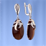 Russisches Silber Ohrhaenger mit Uleksyt 