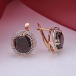 Русские Серьги с гранатом золотые