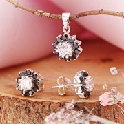 Set aus 925er Silber Zirkonia